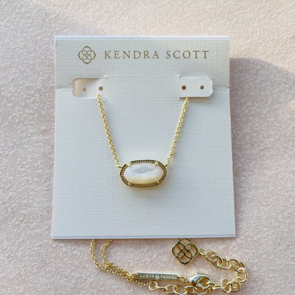 Kendra Scott Elisa Ivory Mother-of-Pearl Gold Necklace - Picture 1 of 3